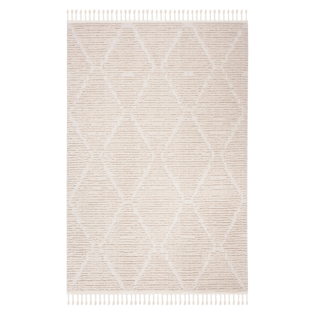 Foundstone Idris Machine Woven/Power Loomed Performance Beige Rug. Rectangle 10′ x 14′