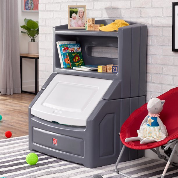 Step2 Lift & Hide Bookcase Storage Chest Gray