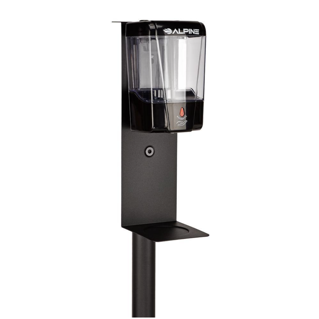 Alpine Industries 24 oz. Automatic Gel Sanitizer Dispenser with Stand in Black (2-Pack)