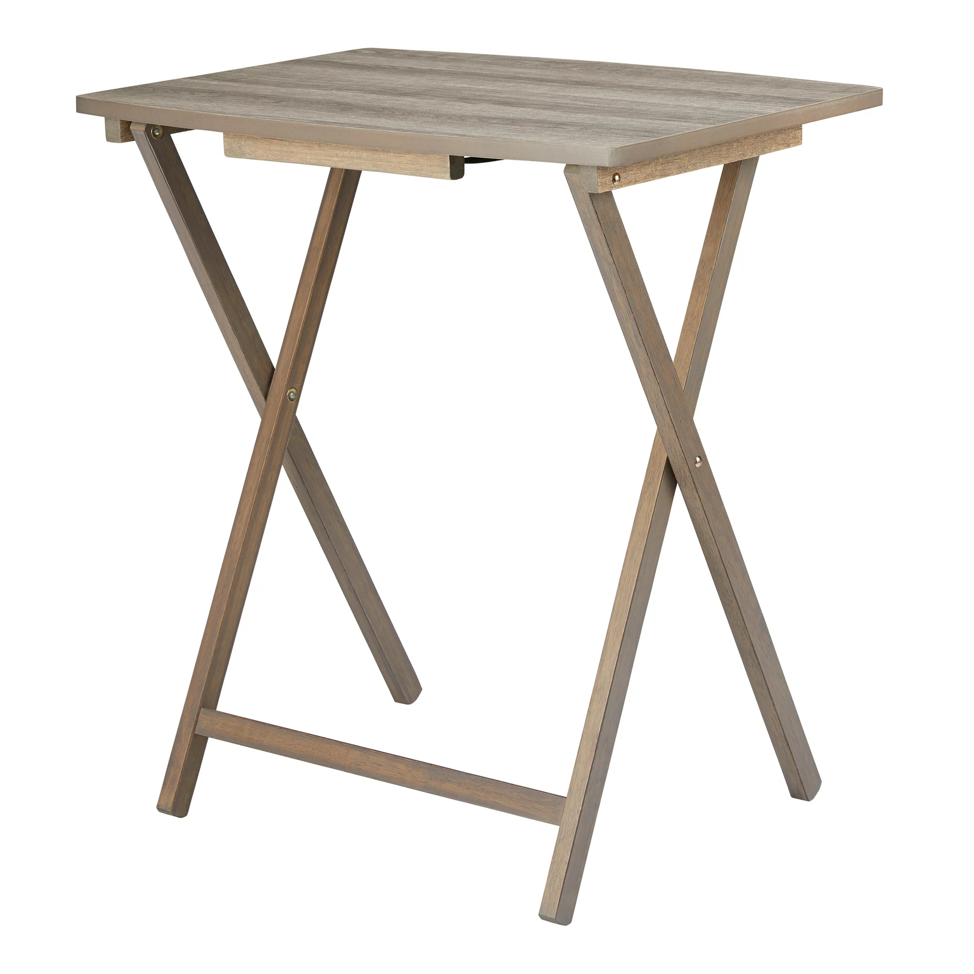 Mainstays 5pc XL Oversized Tray Table Set. Rustic Grey