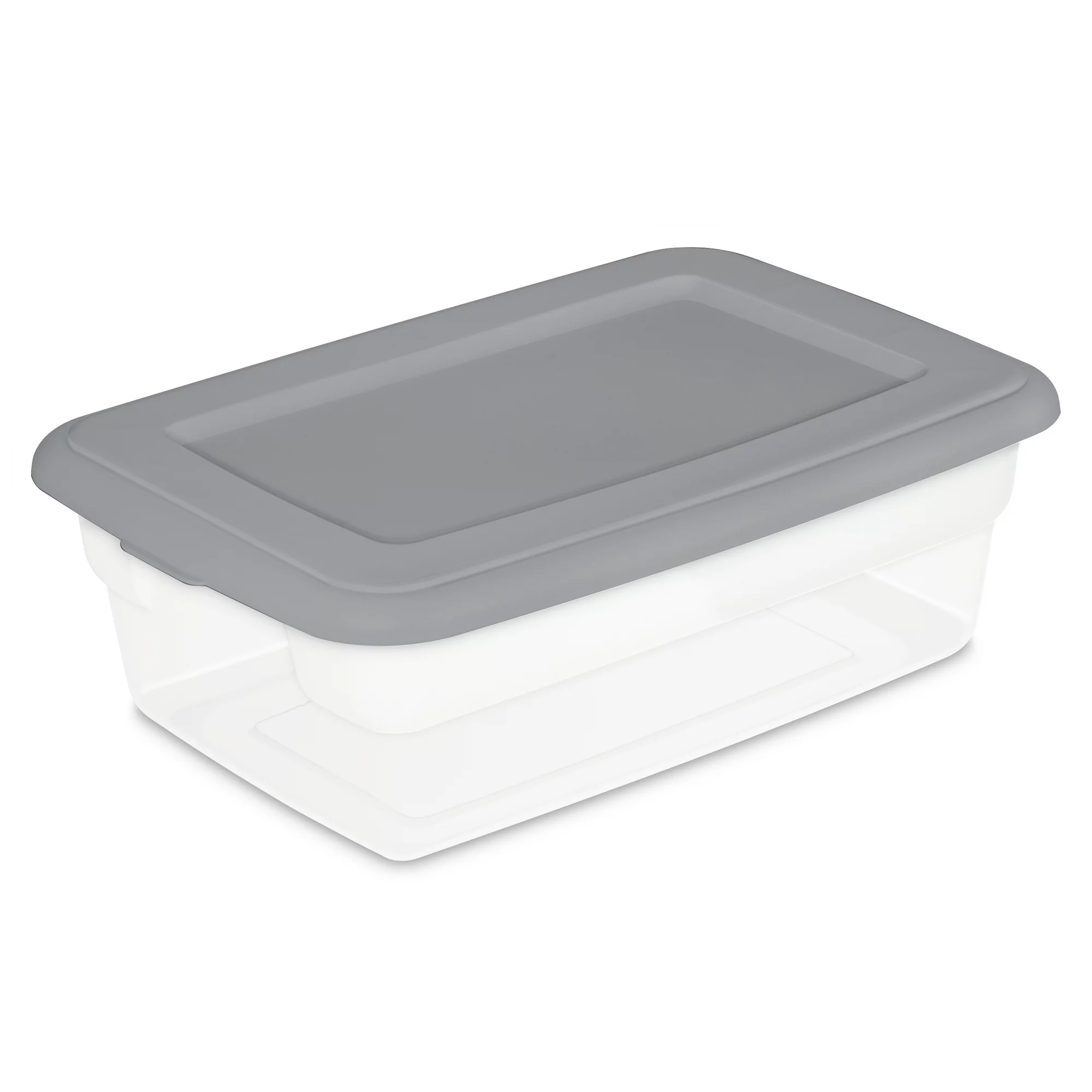 Sterilite 3 Gallon Plastic Storage Box. Gray and Clear. 16 Count