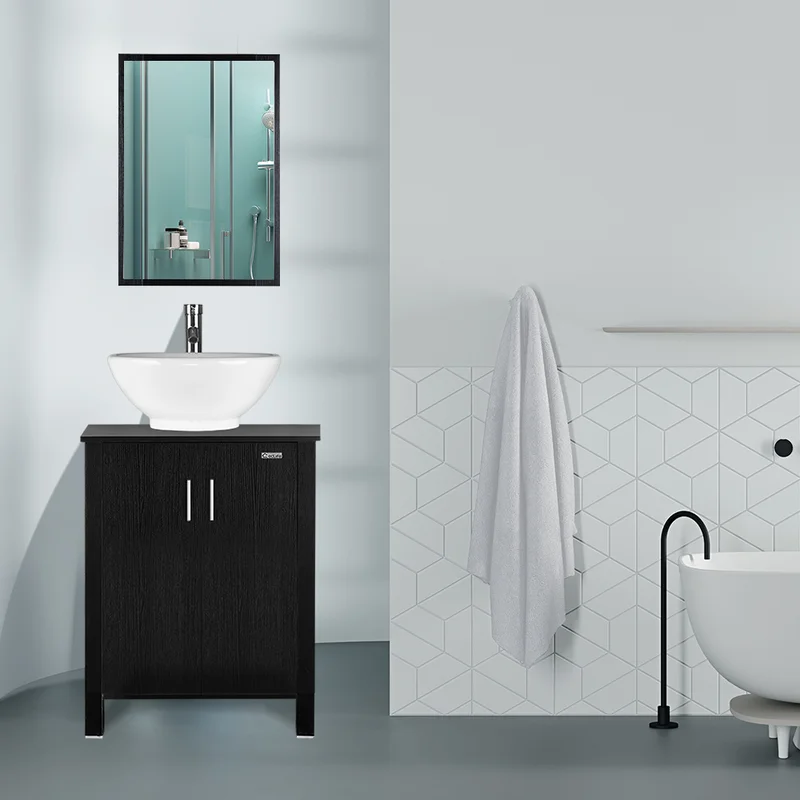 Eclife 24'' Free-standing Single Bathroom Vanity Set With Mirror