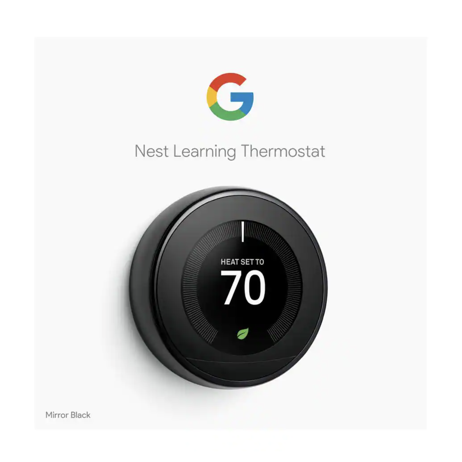 Google Nest Learning Thermostat - Smart Wi-Fi Thermostat - Mirror Black