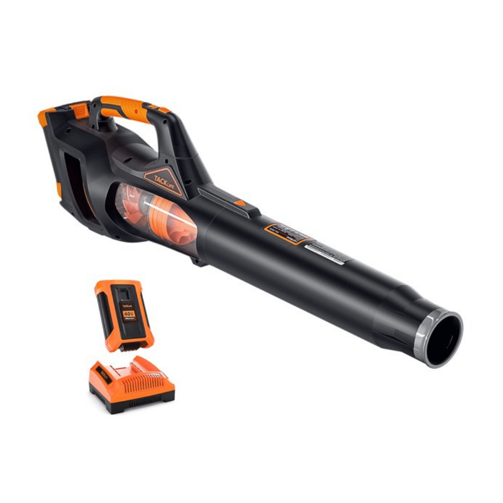 Tacklife 40V Cordless Leaf Blower with 4.0Ah Battery & Charger. Brushless Motor and 5-Speed Optional