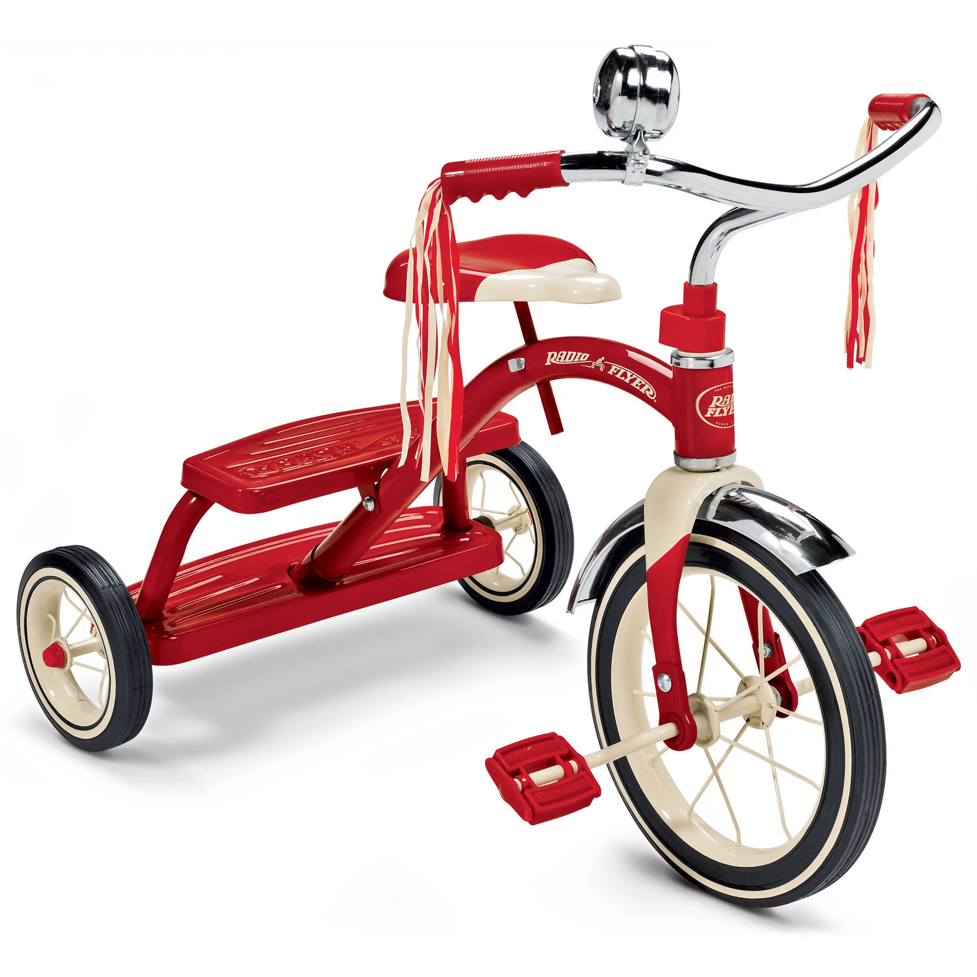 Radio Flyer Classic Dual Deck Tricycle. 12″ Front Wheel. Red