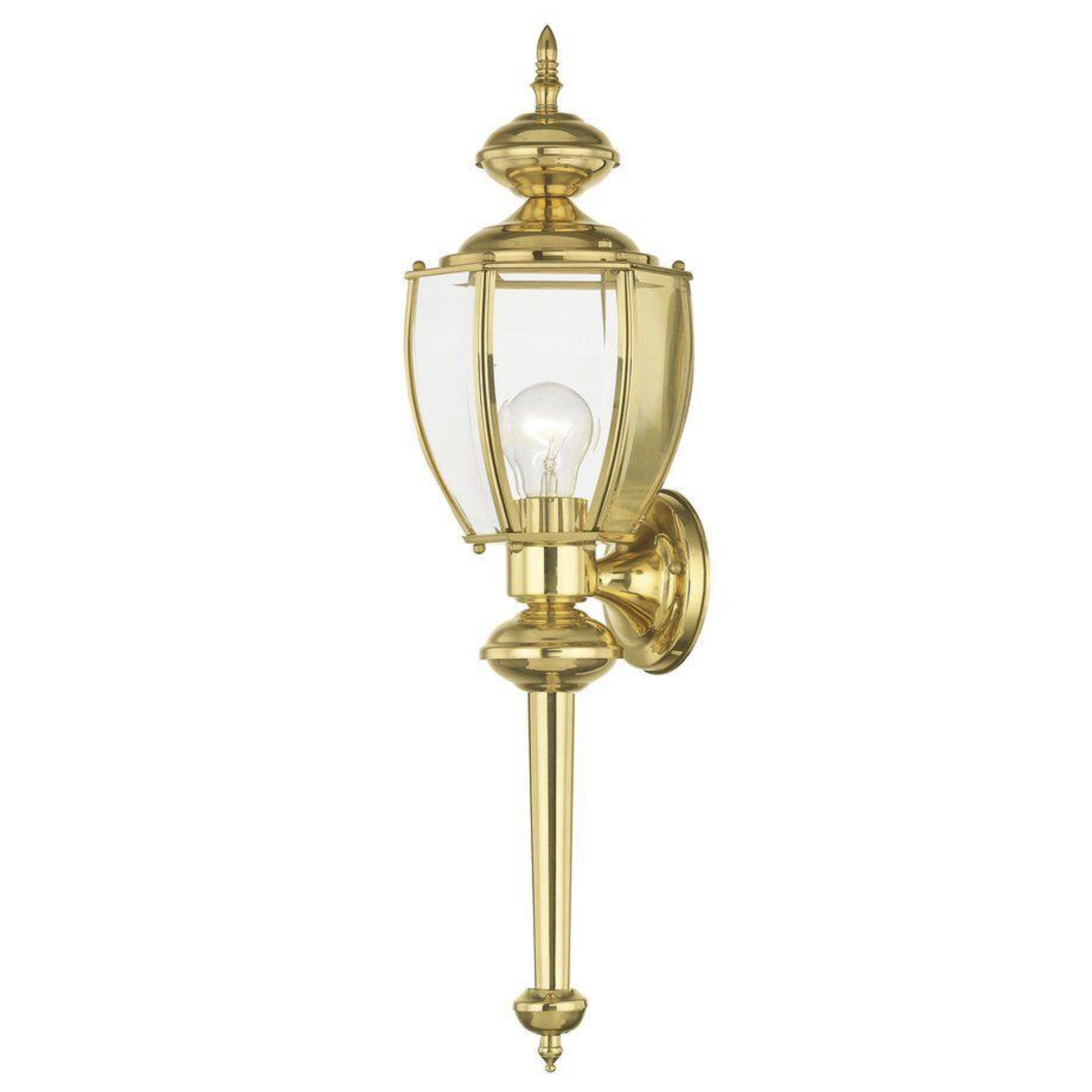 Livex Lighting Outdoor Basics 1 Light Polished Brass Outdoor Wall Sconce