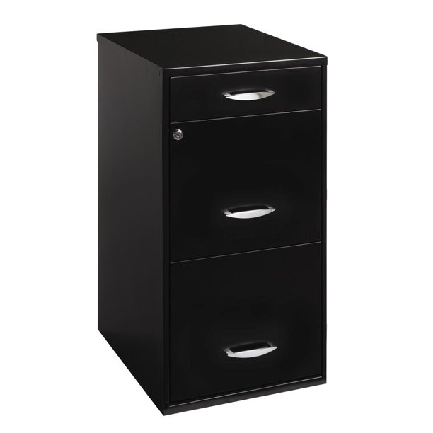 Space Solutions Filing Cabinet 18″W. 3-Drawer Organizer File. Black