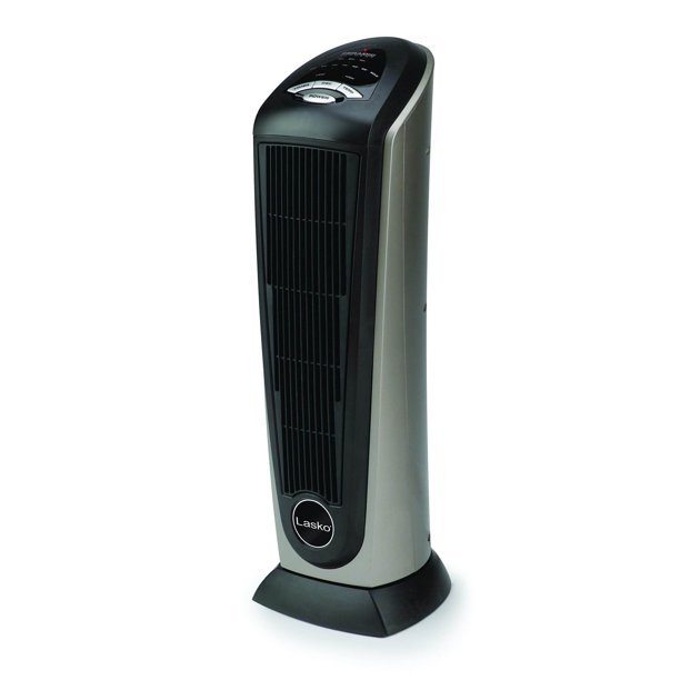 Lasko 1500W Electric Oscillating Ceramic Tower Space Heater with Remote Control. 751320. Black