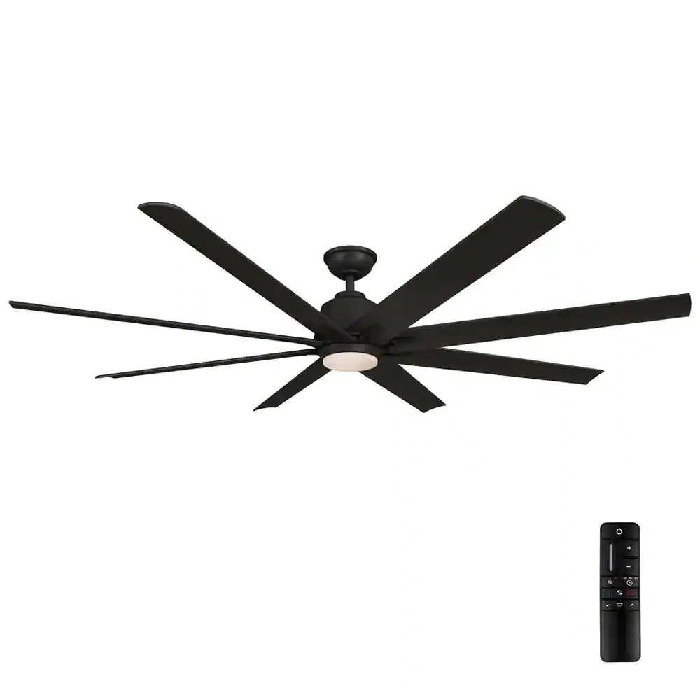 Home Decorators Collection Kensgrove 72 in. Integrated LED Indoor/Outdoor Matte Black Ceiling Fan