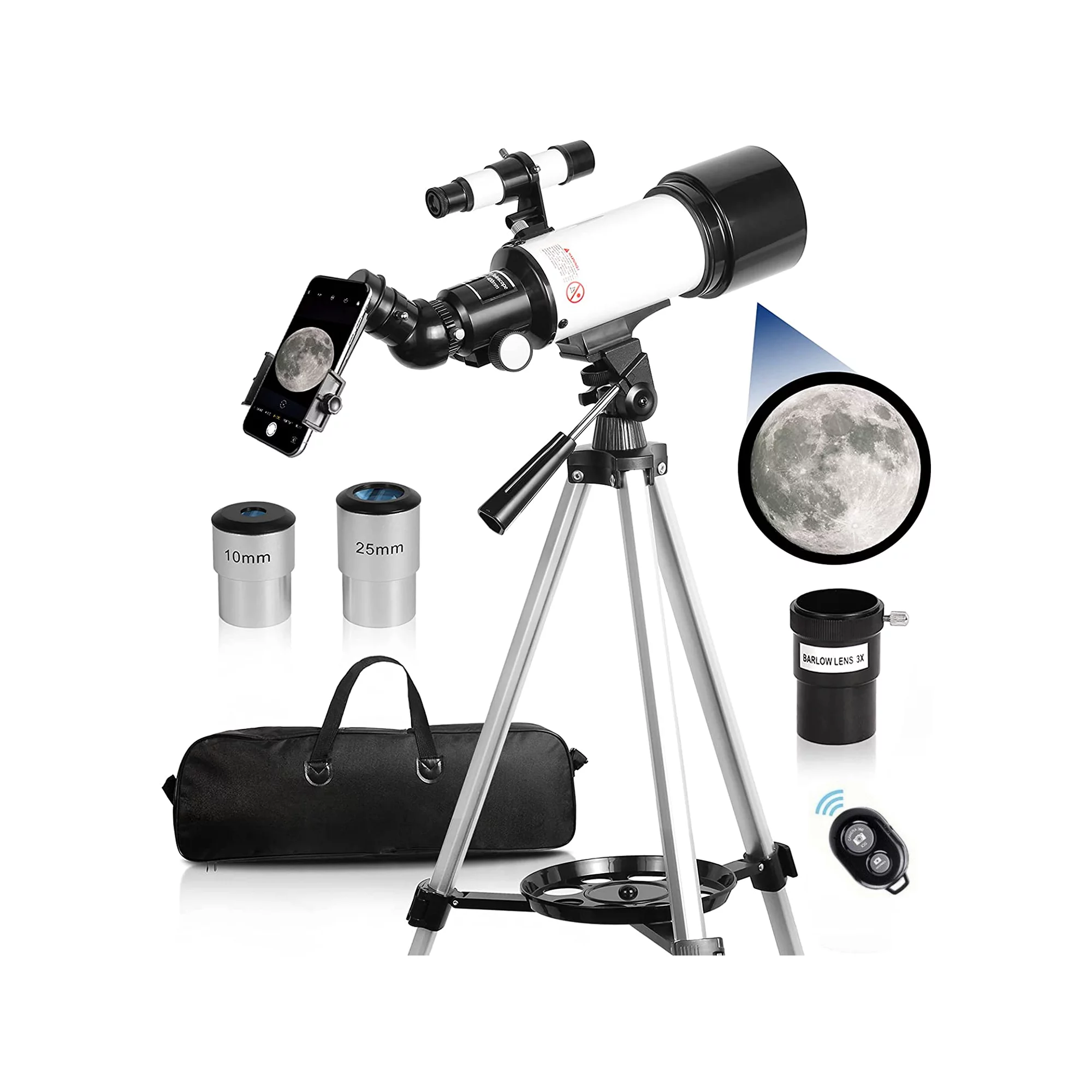 Skonyon 70mm Astronomy Refractor Telescope With Adjustable Tripod