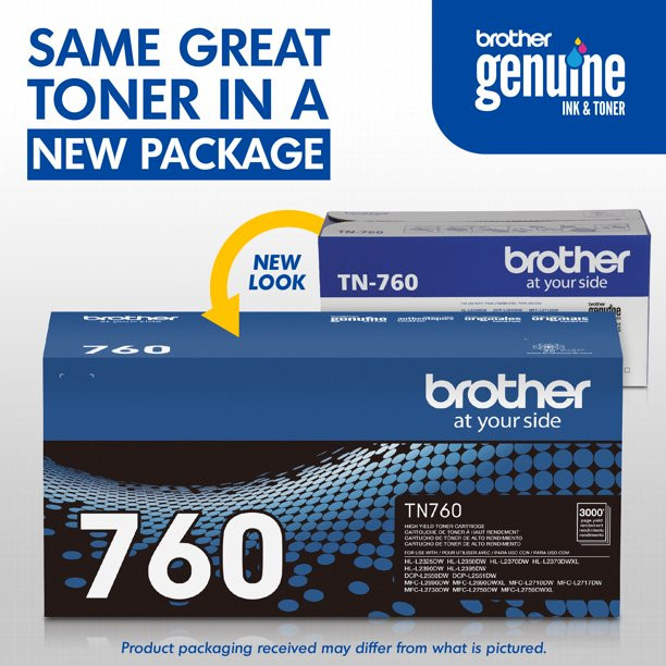 Brother Genuine High Yield Toner Cartridge. TN760