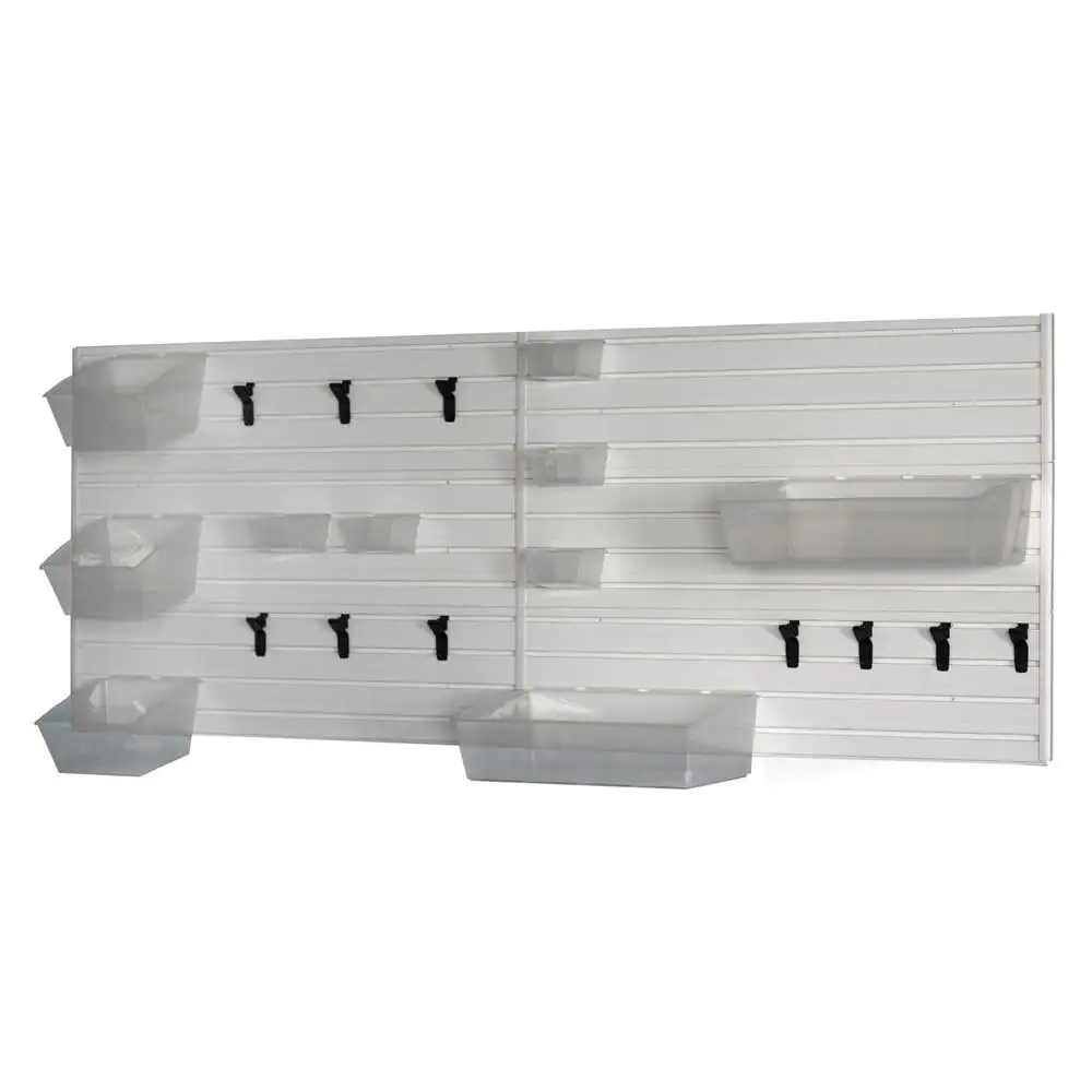 Flow Wall Modular Laundry and Utility Room Wall Storage Set with Accessories in White (20-Piece)