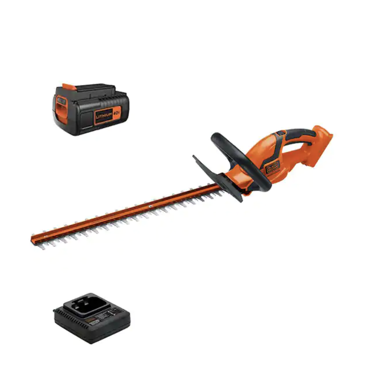 Black+Decker 40V MAX Cordless Battery Powered Hedge Trimmer Kit with (1) 1.5Ah Battery & Charger