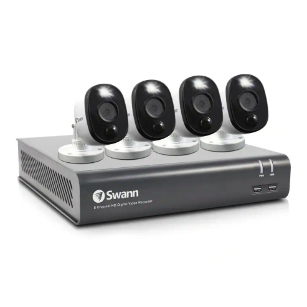 Swann DVR-4580 8-Channel 1080p 1TB Surveillance System with Four 1080p Wired Bullet Cameras