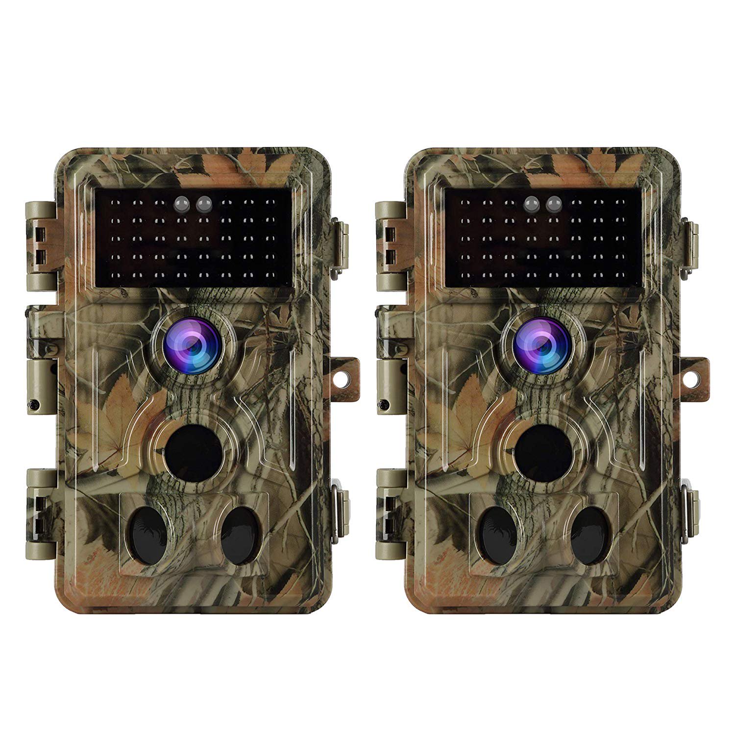 BlazeVideo 2-Pack Trail Game Deer Cameras No Glow 20MP 1080P H.264 MP4 Video
