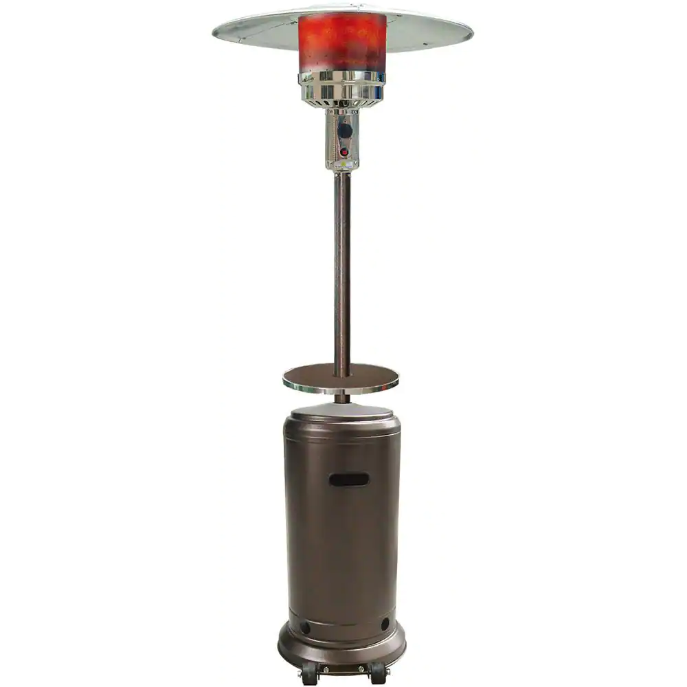 Hanover 7 ft. 48.000 BTU Hammered Bronze Steel Umbrella Propane Gas Patio Heater