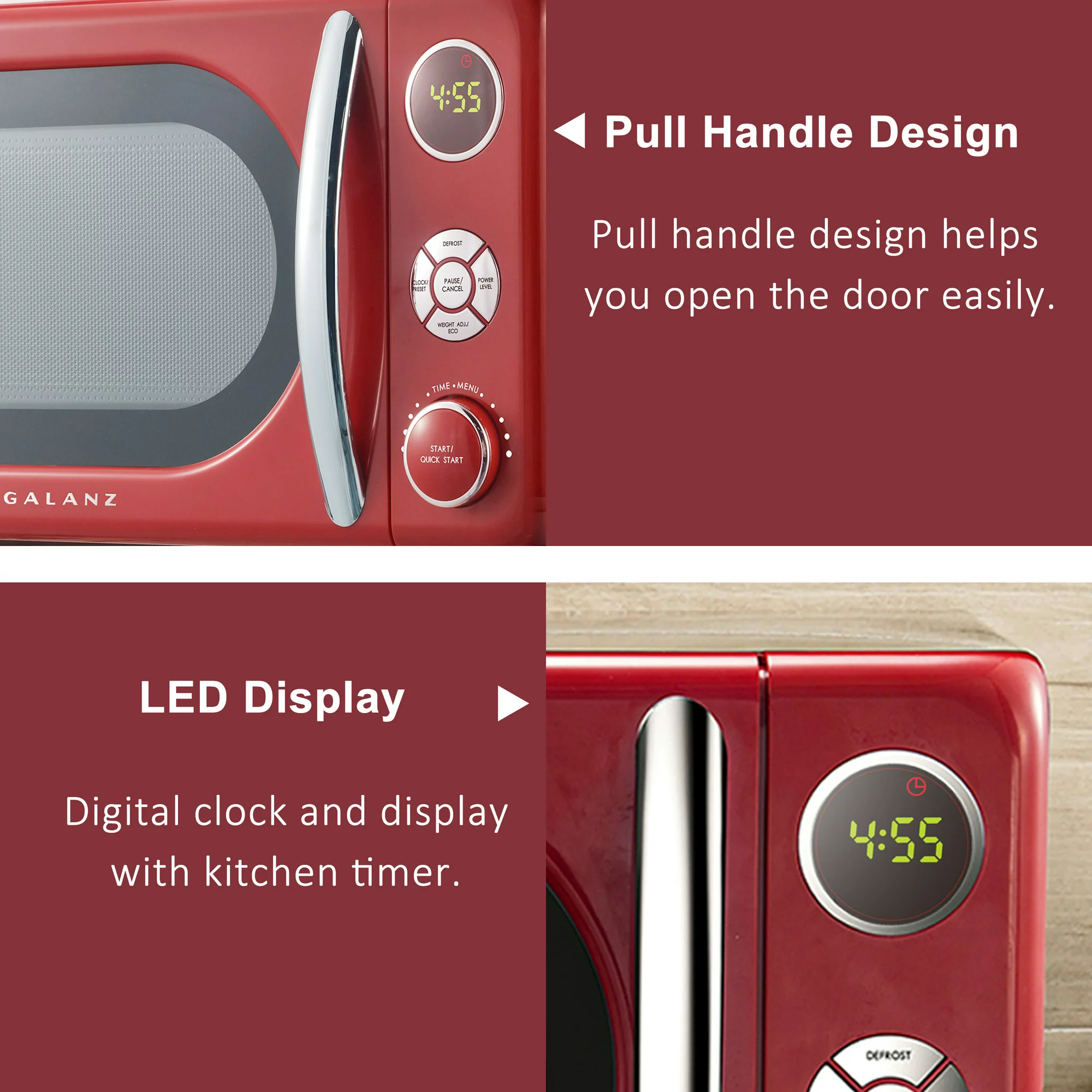 Galanz 0.7 Cu. Ft. Retro Red Microwave Oven