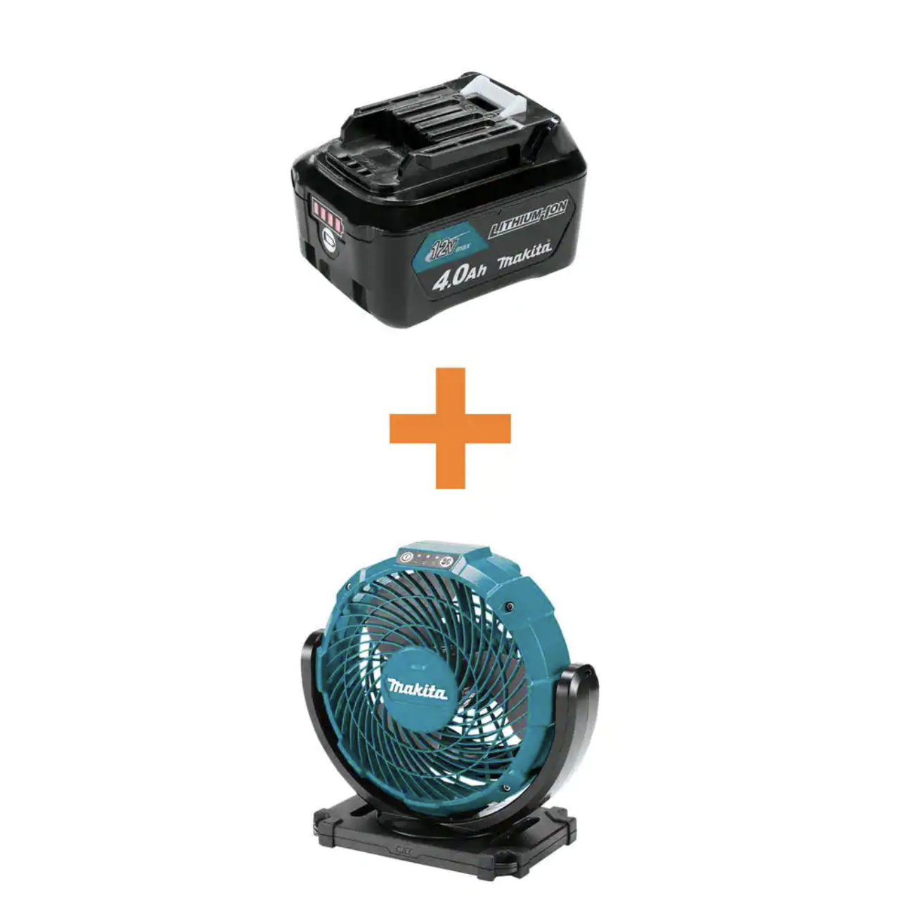 Makita 12V max CXT Lithium-Ion 4.0Ah Battery and 12V max CXT Lithium-Ion Cordless 7-1/8 in. Fan. Tool Only