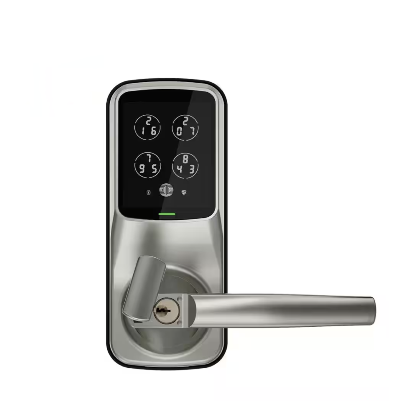 Lockly Model-S Satin Nickel Smart Touchscreen Keypad Door Latch Lock with Bluetooth