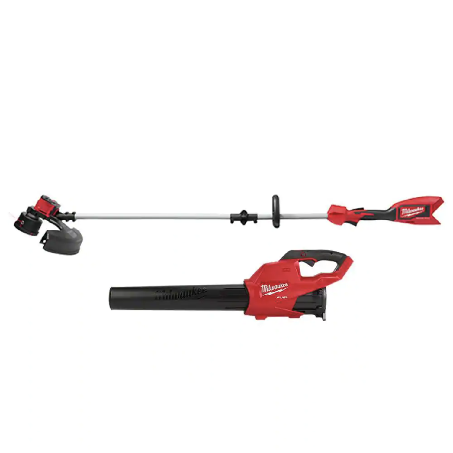 Milwaukee M18 18V Lithium-Ion Brushless Cordless String Trimmer with M18 FUEL 18V Lithium-Ion Brushless Blower. 2-Tool (2828-20-2724-20)