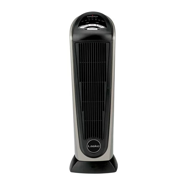 Lasko 1500W Electric Oscillating Ceramic Tower Space Heater with Remote Control. 751320. Black
