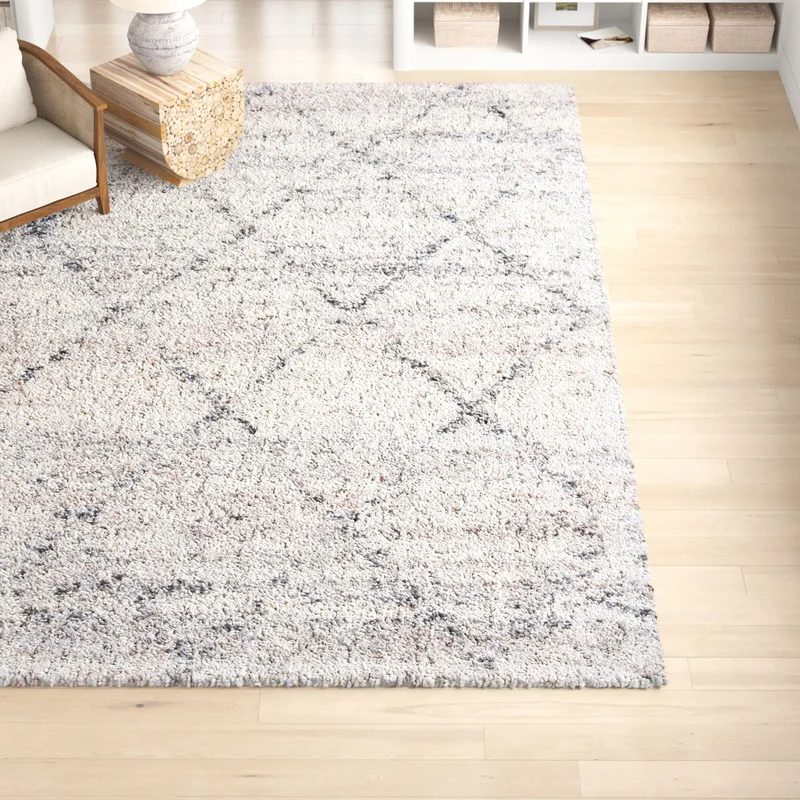 Sand & Stable Mari Machine Woven/Power Loomed Performance Gray/Ivory Rug. Square 10′