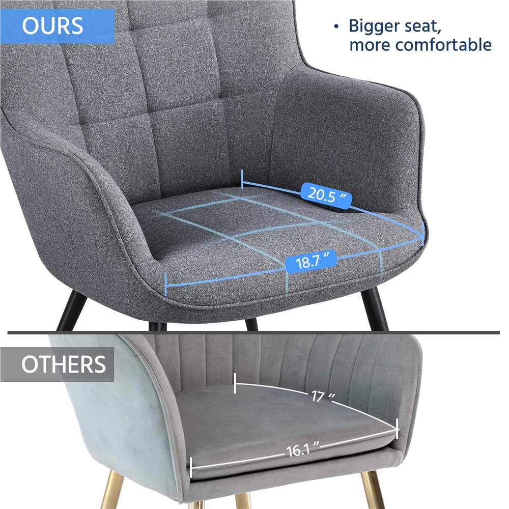 Easyfashion Chair & Ottoman Sets. Gray