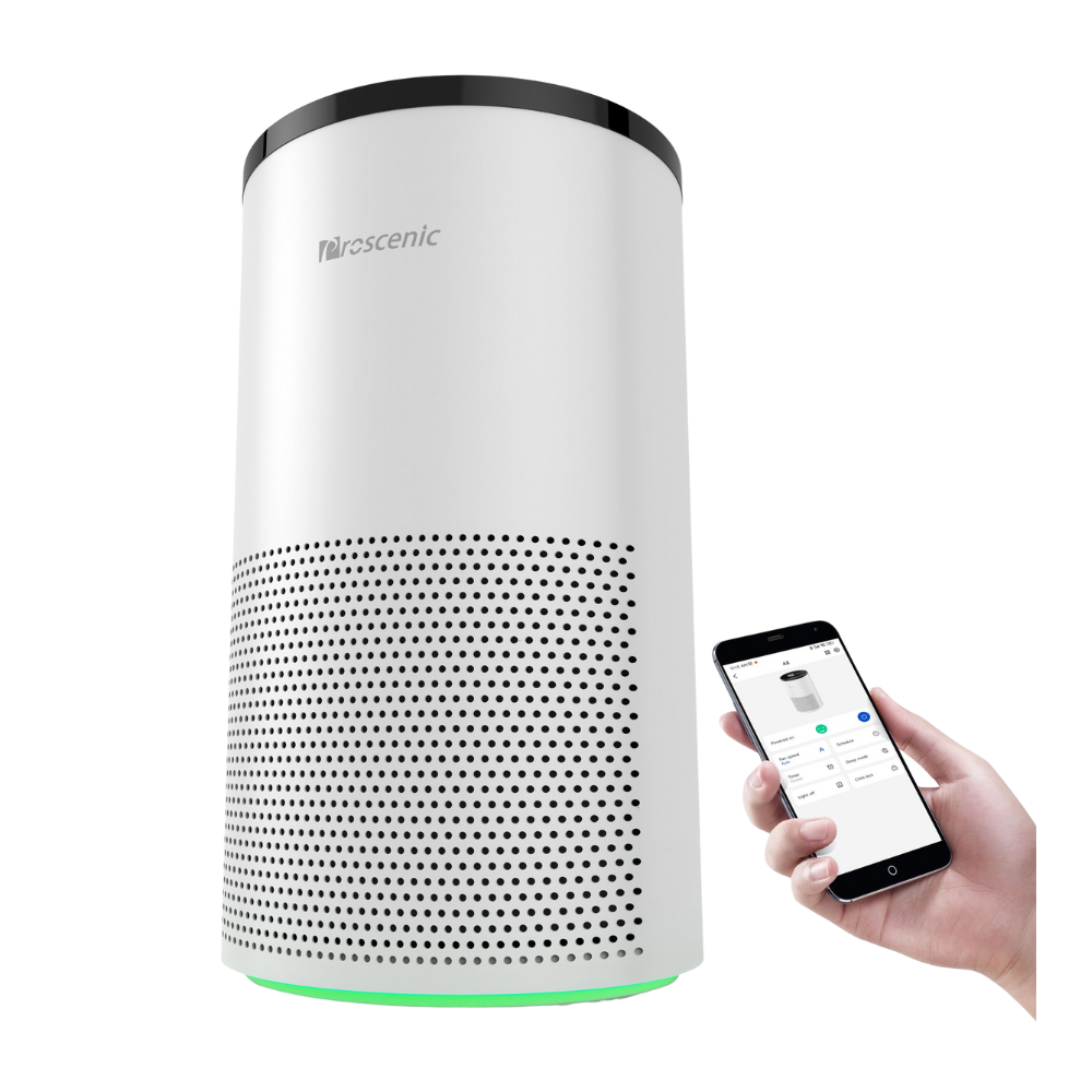 Proscenic Air Purifier. H13 HEPA Filters 4-Stage Filtration. WiFi Air Cleaner with Sleep Mode. Speed Control & Timer