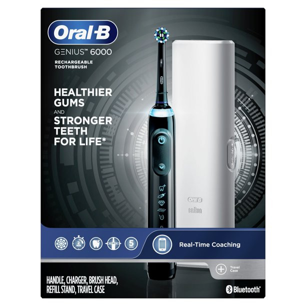 Oral-B Genius 6000 Rechargeable Electric Toothbrush. Black. 1 Ct