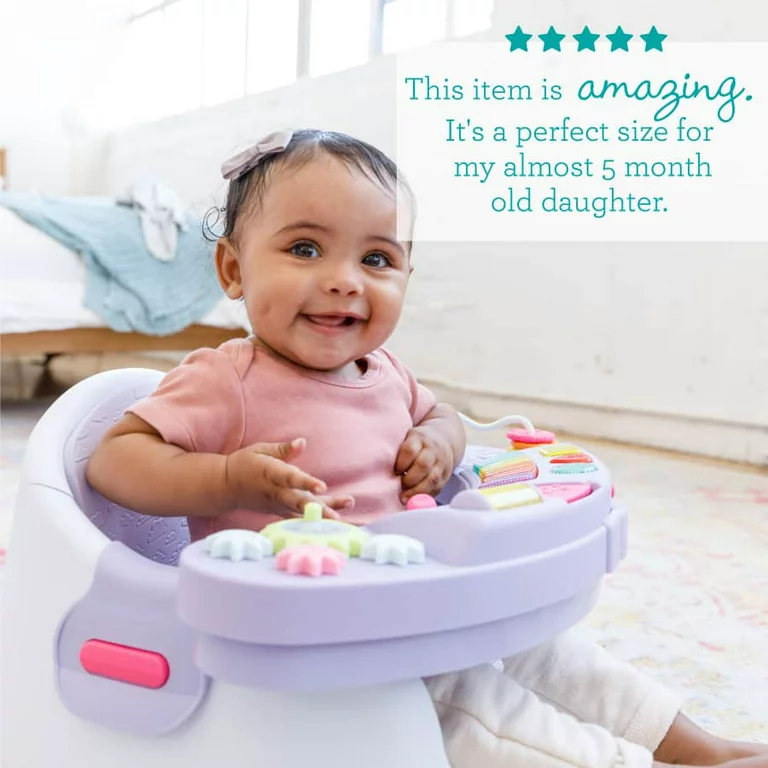 Infantino Music & Lights 3-in-1 Discovery Seat and Booster for Babies and Toddlers. Lavender