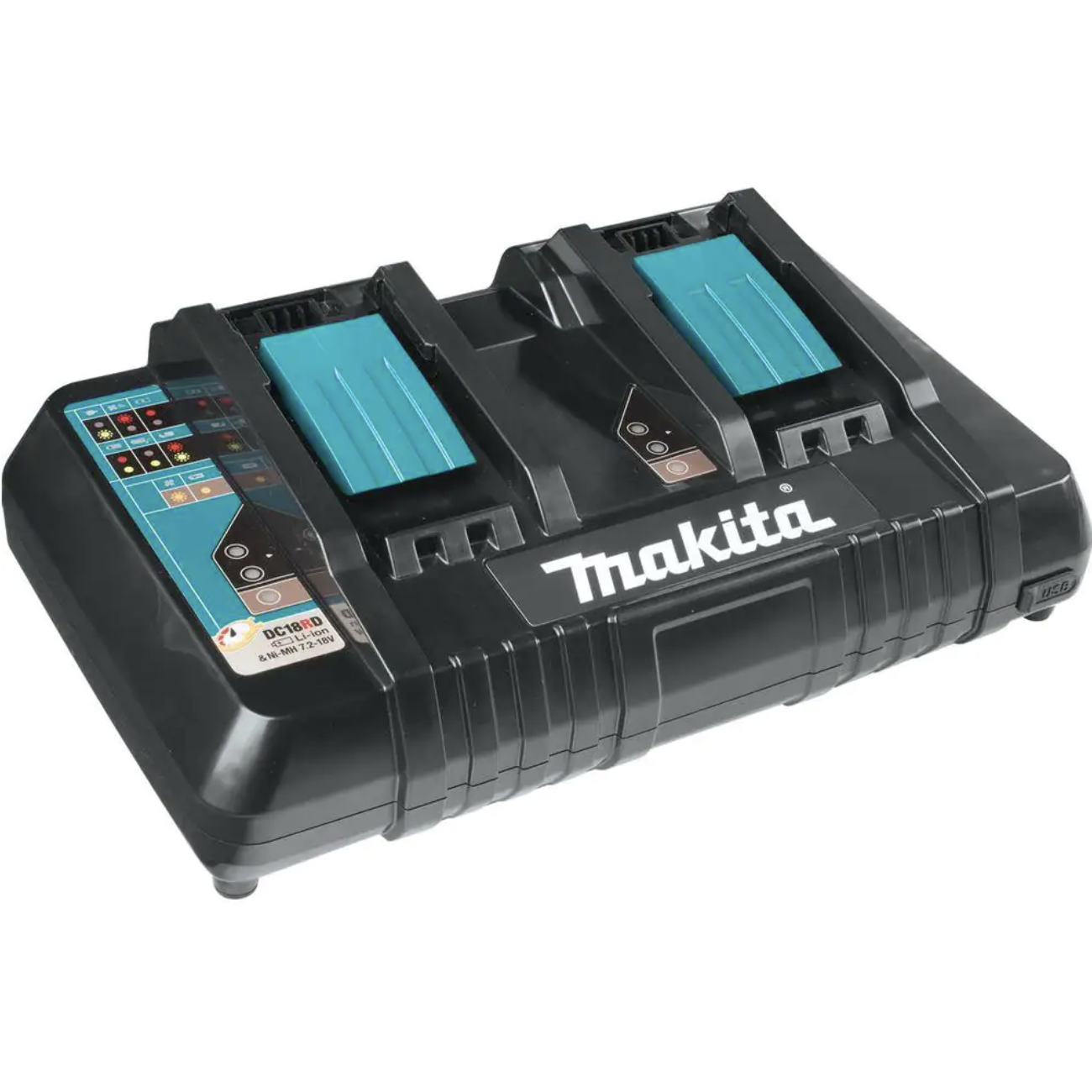 Makita 120 MPH 473 CFM 18-Volt X2 (36-Volt) LXT Brushless Cordless Leaf Blower with 18-Volt LXT Dual Port Rapid Charger