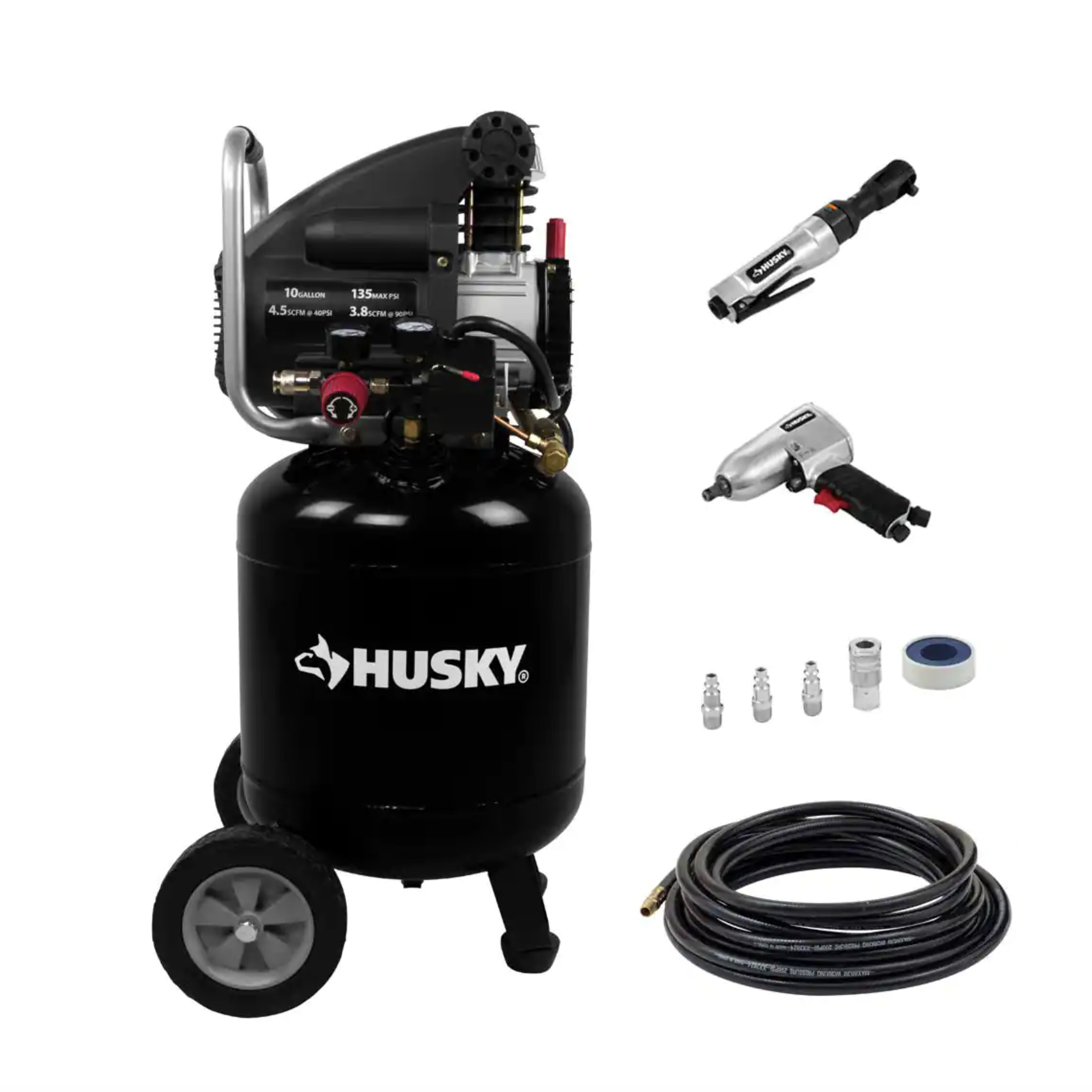 Husky 10 Gal. Portable Electric Air Compressor With Extra Value Kit
