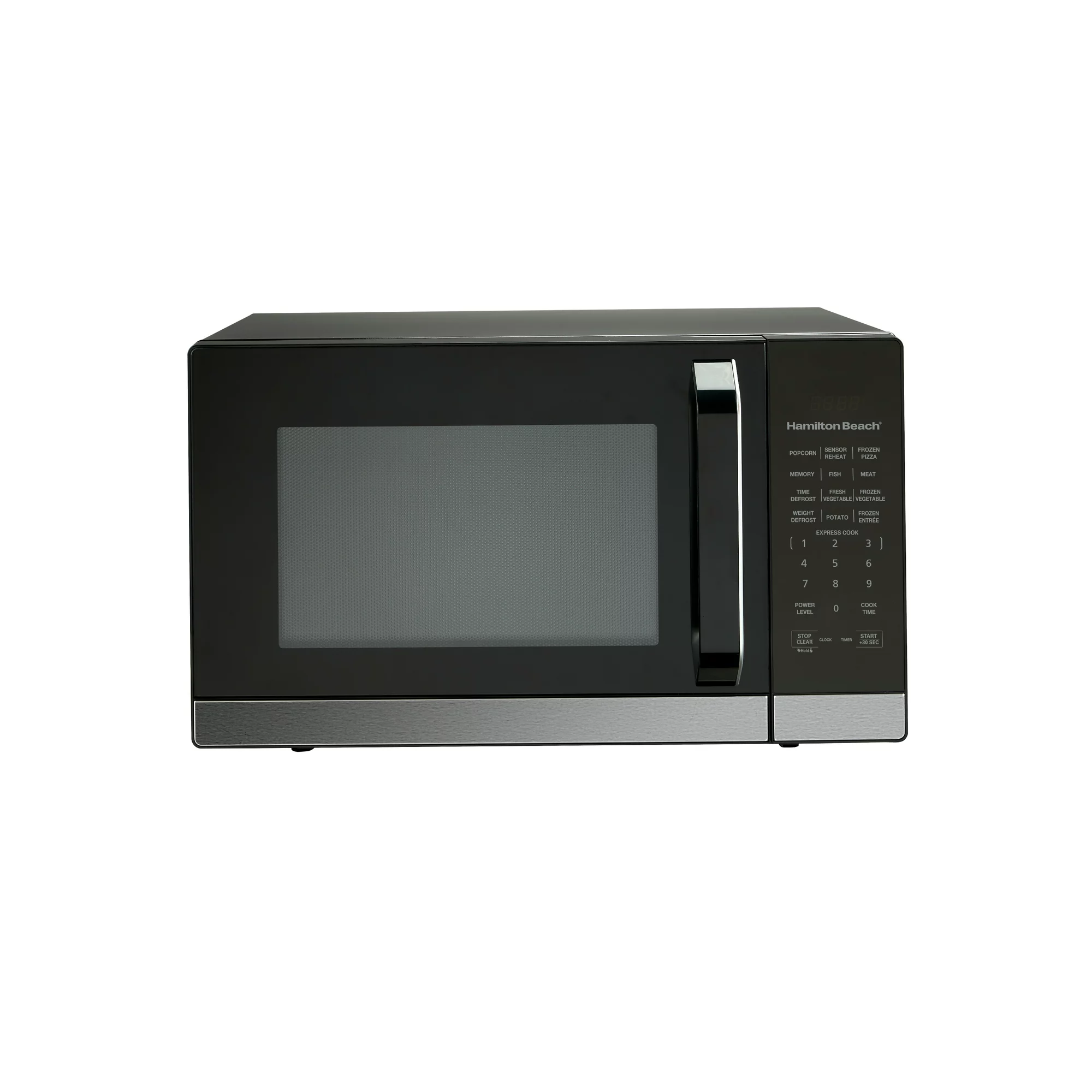 Hamilton Beach 1.4 Cu.ft. Microwave Oven. Black Stainless Steel. with Sensor