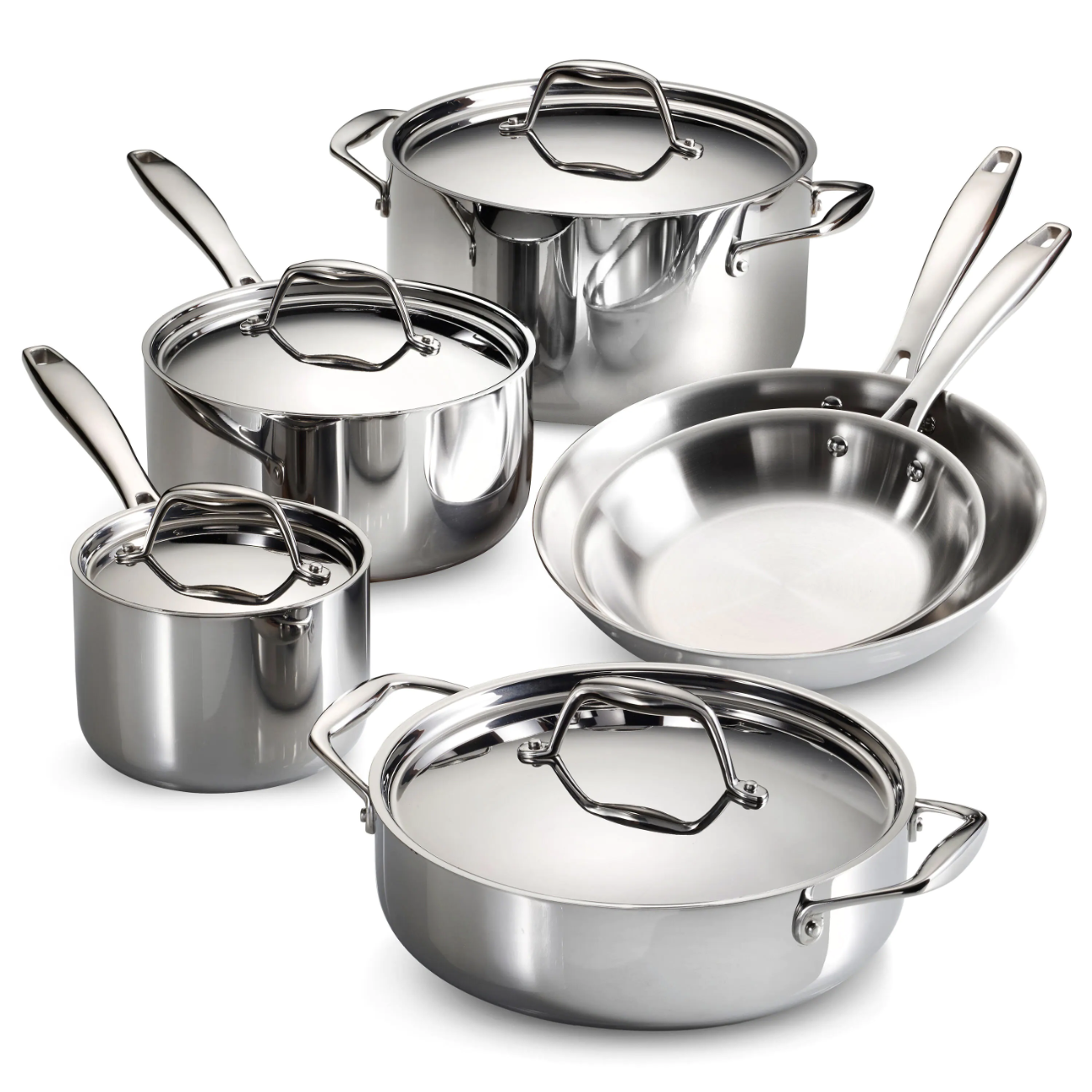 Tramontina Gourmet Tri-Ply Clad 10-Piece Stainless Steel Cookware Set