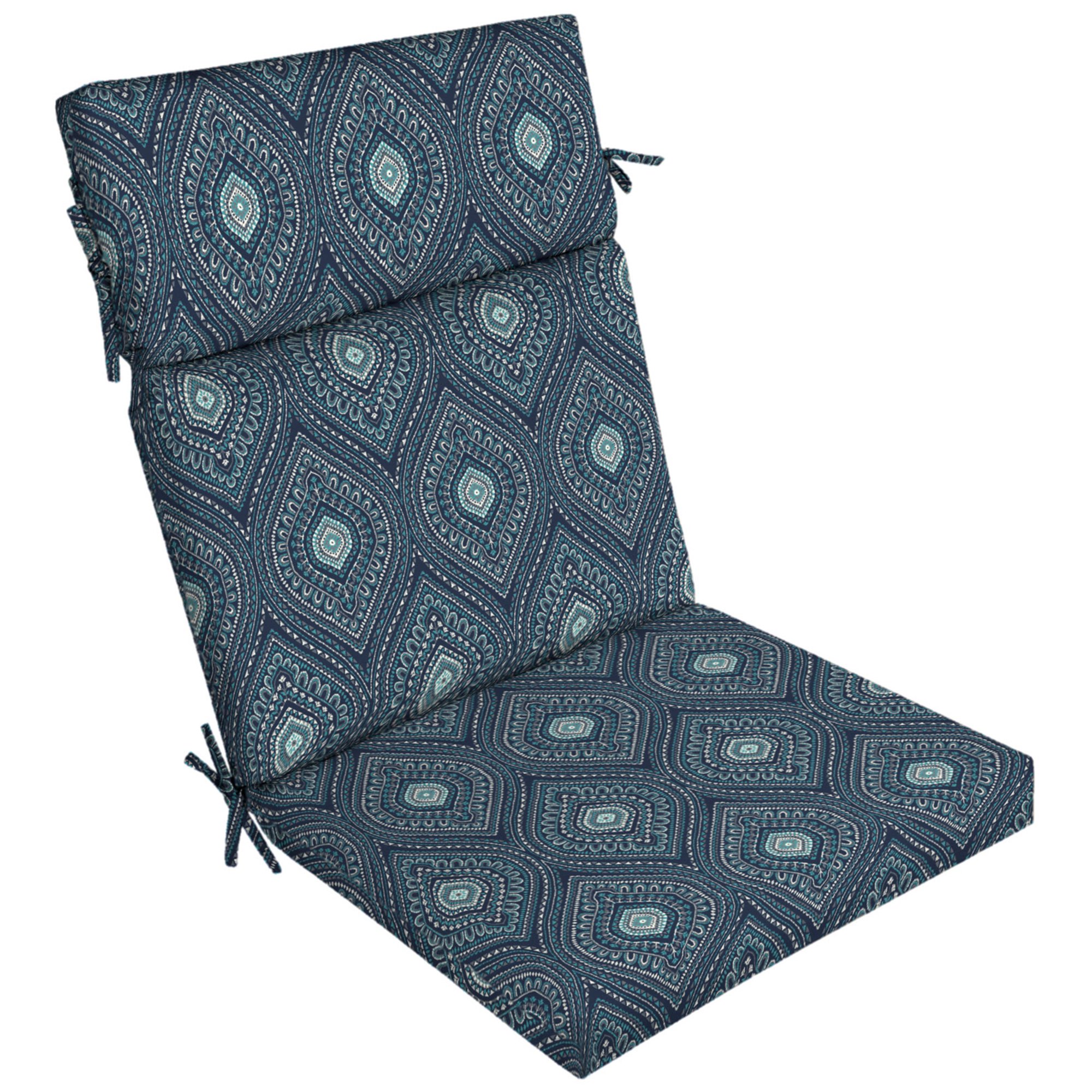 Better Homes & Gardens Blue Medallion Rectangle Outdoor Chair Cushion. Brigitta Cove