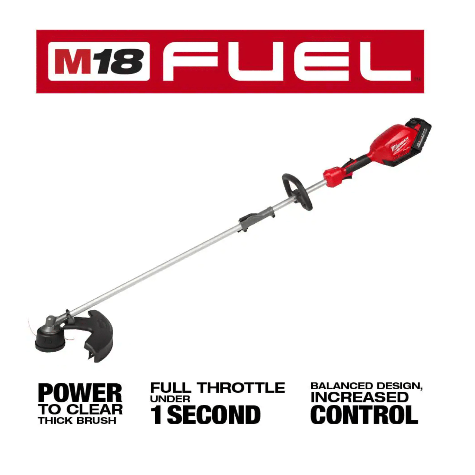 Milwaukee M18 Fuel 18V Lithium-Ion Brushless Cordless String Trimmer with Quik-Lok Attachment Capability & 8.0 Ah Battery (2825-21ST)