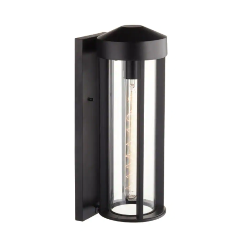 Globe Electric Beckham 1-Light Black Outdoor Wall Lantern Sconce