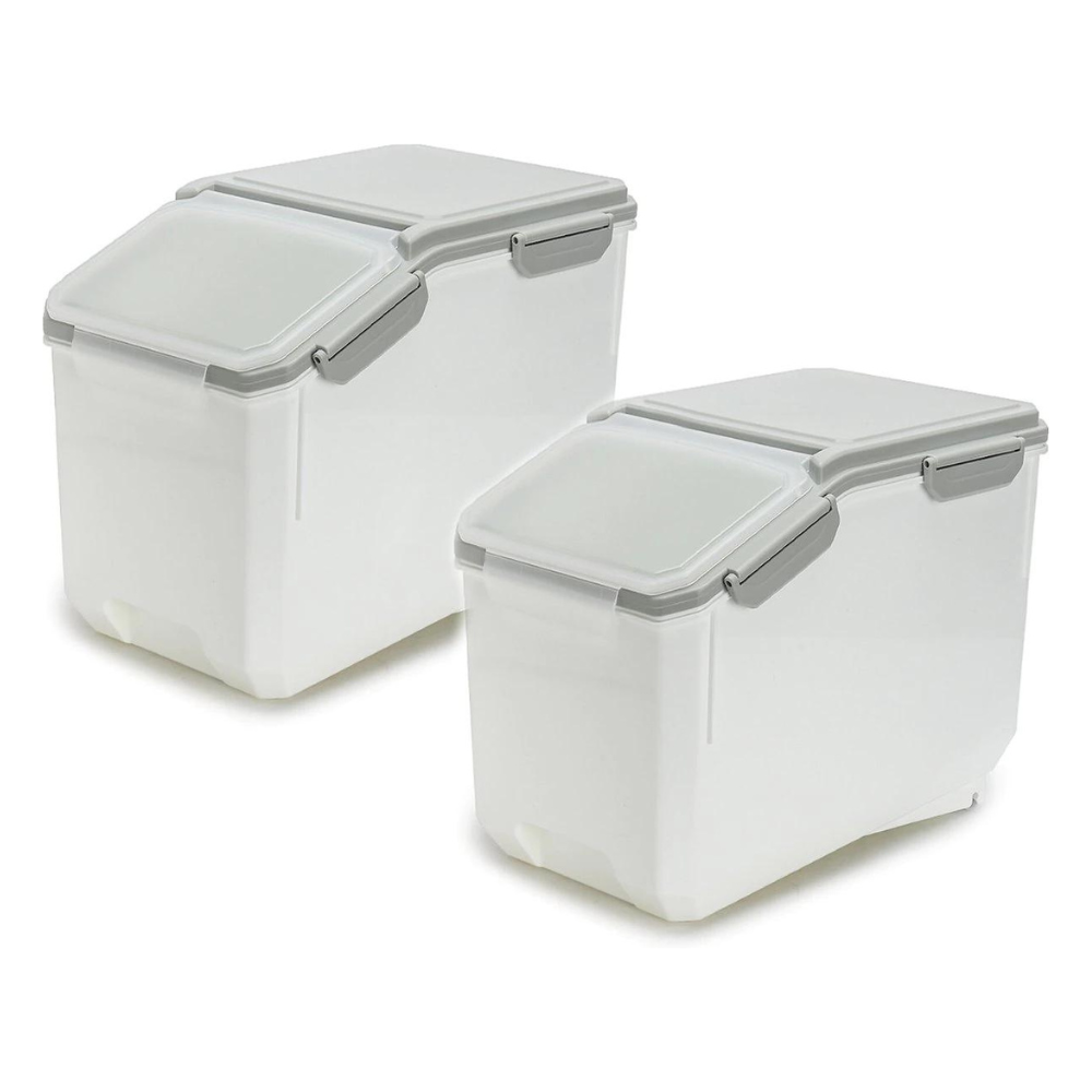 Hanamya BPA-Free Pet Food Storage Container & Measuring Cup. 60-Cup. 2-Count