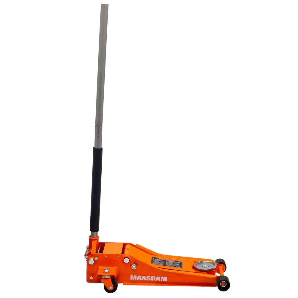 Maasdam 3-Ton Low Profile Floor Jack With Quick Lift In Orange
