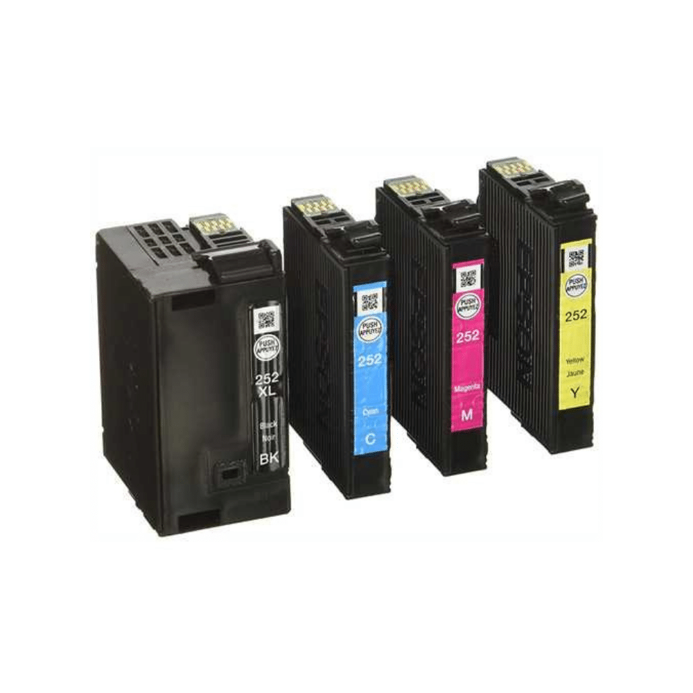 Epson T252XL-BCS Combo Pack. Black High Capacity and C/M/Y Standard Capacity Cartridges
