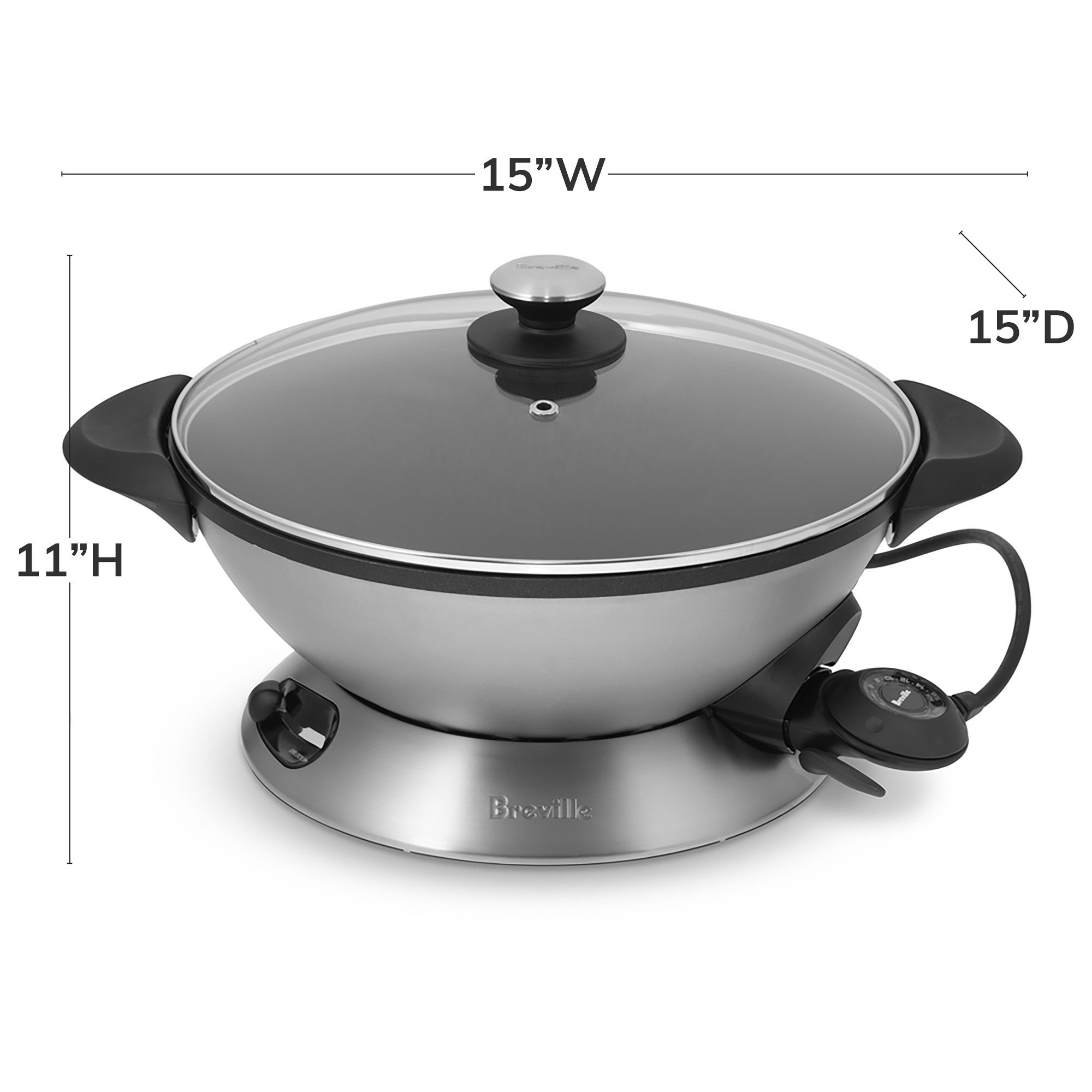 Hot Wok Pro 8-Qt. Stainless-Steel Electric Wok