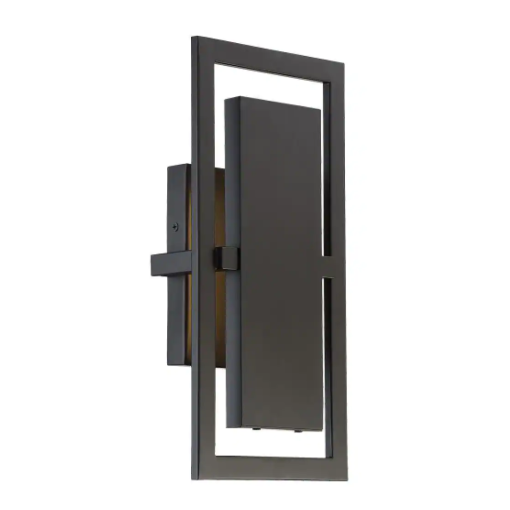 Home Decorators Collection Railford 1-Light Oil Rubbed Bronze Outdoor Integrated LED Wall Lantern Sconce with Etched Lens