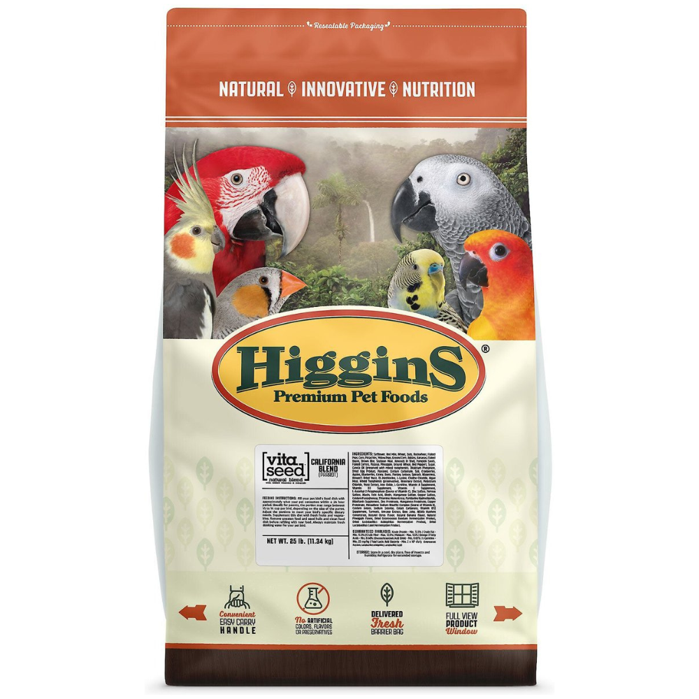 Higgins Vita Seed California Blend Parrot Food. 25-lb bag