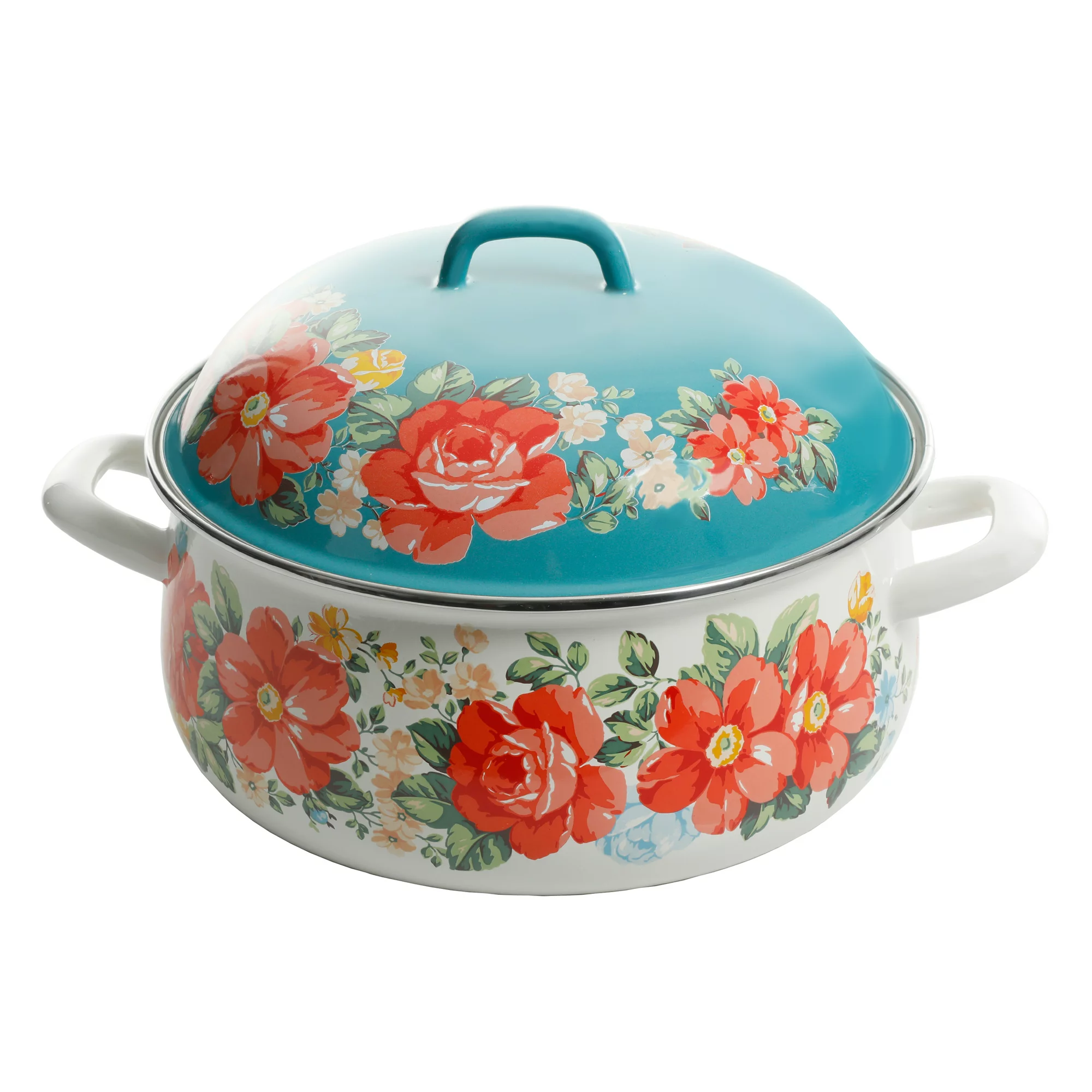 The Pioneer Woman Vintage Floral 4-Quart Dutch Oven with Lid