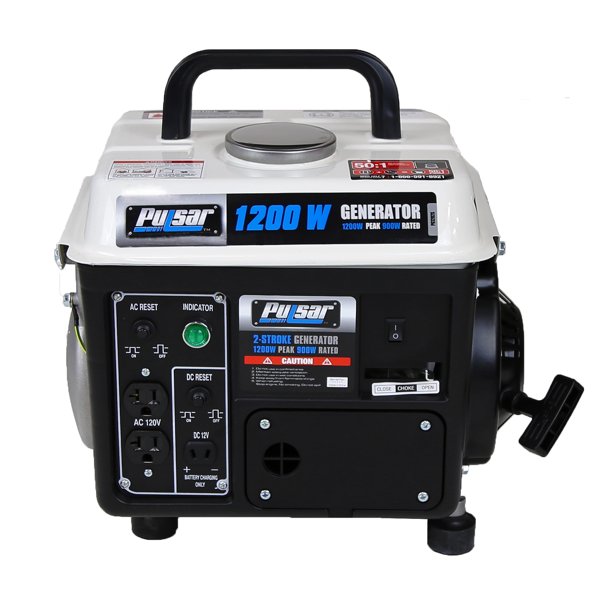 Pulsar PG1202SA 1200 Peak Watt. 900 Running Watt Portable 2-Cycle Gas Powered Generator