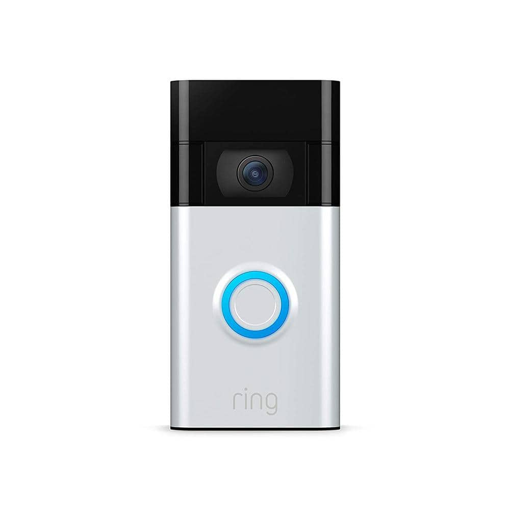 Ring 1080p Wi-Fi Video Wired And Wireless Smart Video Door Bell Camera. Works With Alexa. Satin Nickel