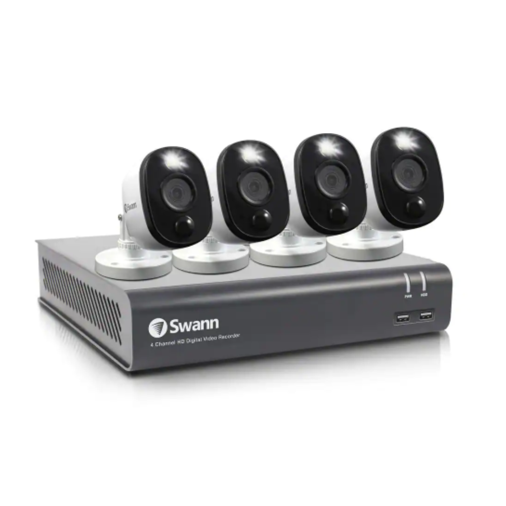 Swann DVR-4580 4-Channel 1080p 1TB DVR Security Camera System with Four 1080p Wired Bullet Cameras