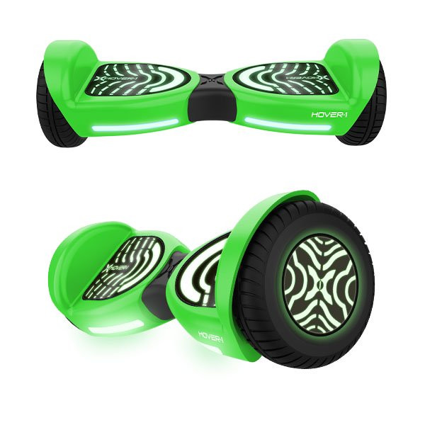 Hover-1 Rocket 2.0 Hoverboard. Green. LED Lights. Max Weight 160 Lbs.