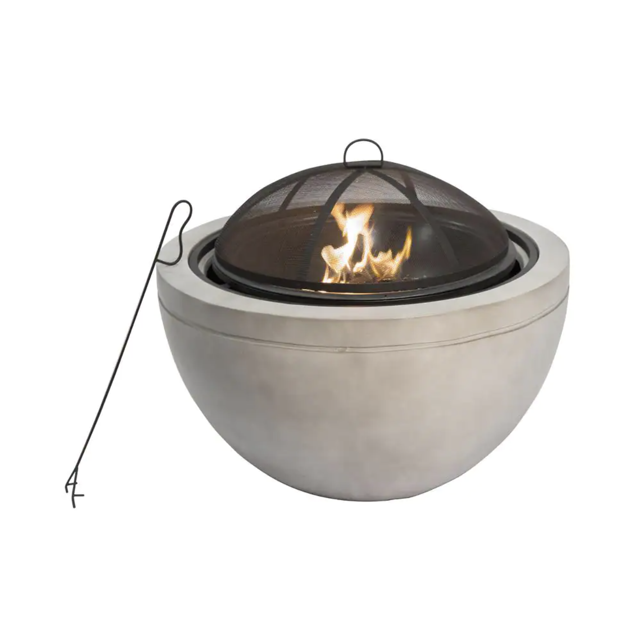 Teamson Home 30 in. x 22.83 in. Round Wood Burning Outdoor Concrete Fire Pit