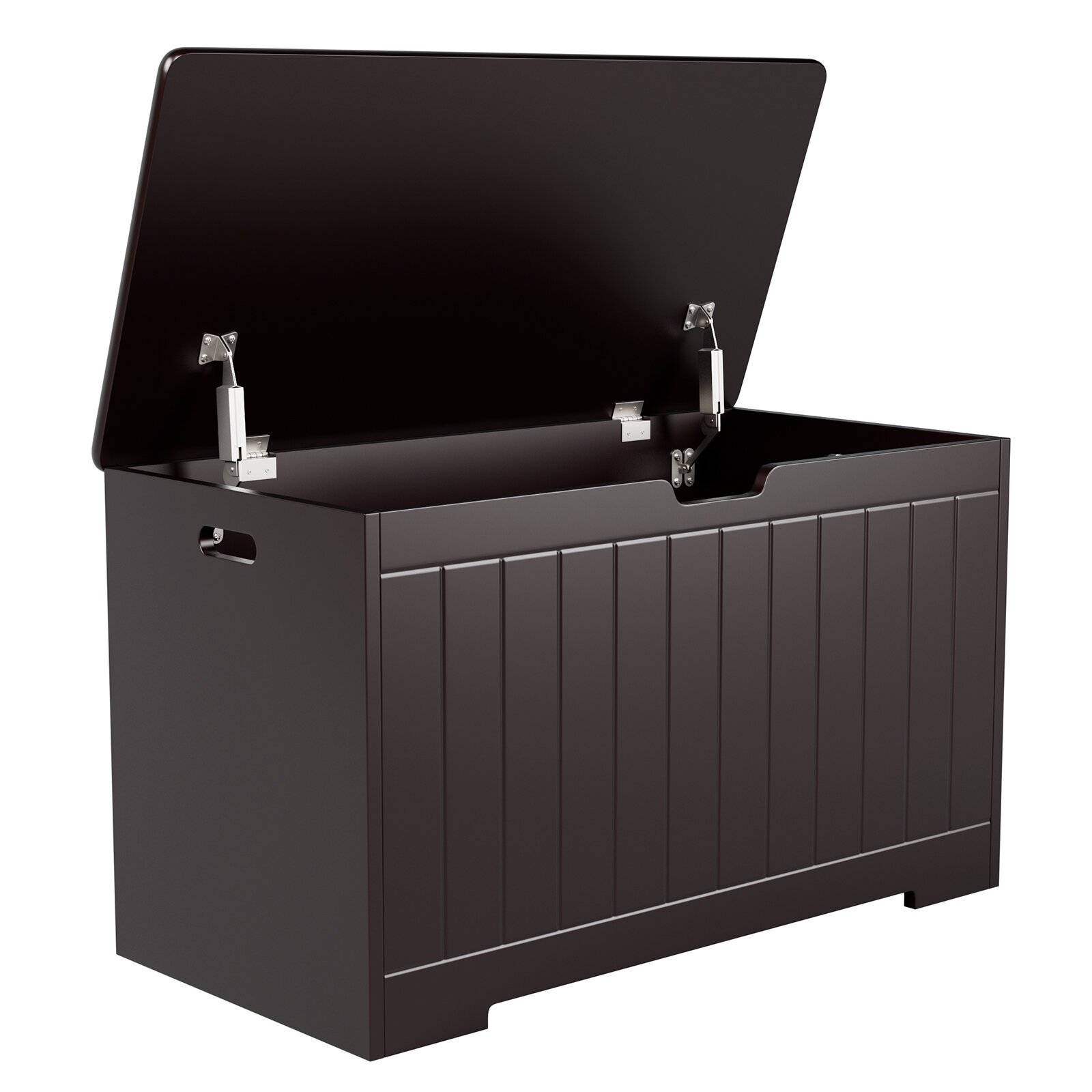 Homfa Kids Toy Box. Toy Storage Chest with 2 Safety Hinges. Flip-Top Lid Open and Close Slowly. Brown